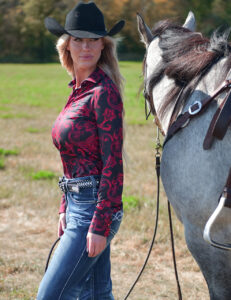 Black With Red Paisley Lightweight Stretch Jersey