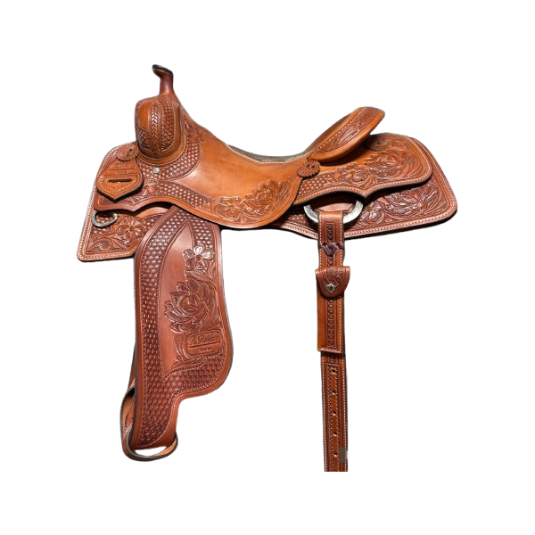 Ruelas 16.5" Cow Horse w/ Ostritch Inlay Seat #2802