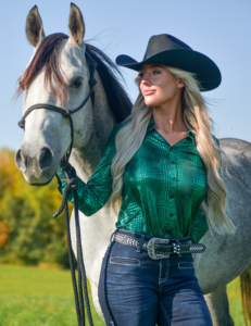 Green Foil Crocodile Print Lightweight Stretch Jersey