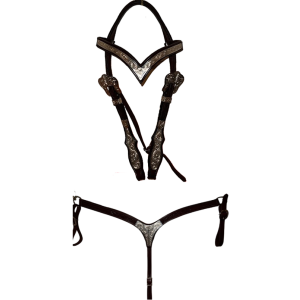 Ruelas Silver Headstall w/matching Breast Collar